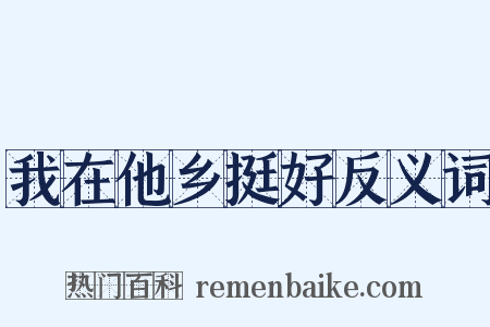 我在他乡挺好反义词是什么意思的图片